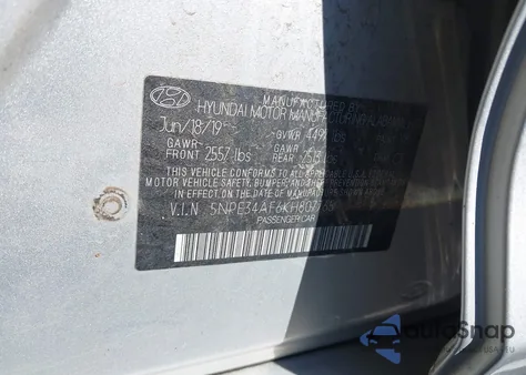 2019 Hyundai Sonata Sport из США, поврежденный, VIN 5NPE34AF6KH807765